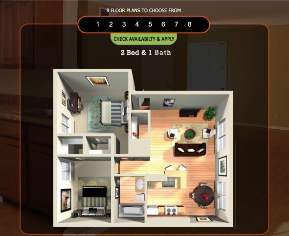 2BR/1BA - 2 Bed & 1 Bath