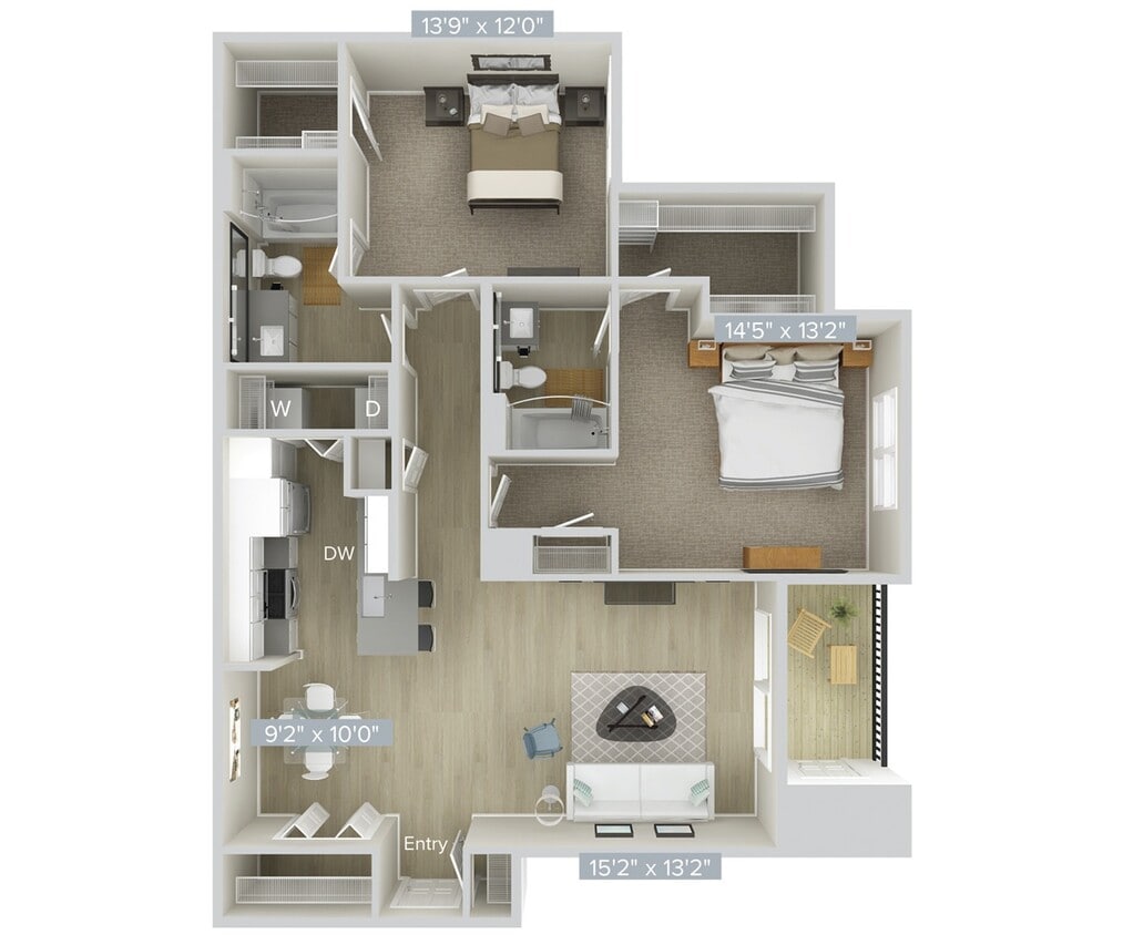 Floor Plan - BF1A Income Restricted Unit