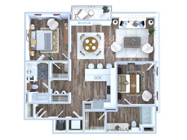 2 Bedroom | 2 Bath | 1167 sq ft - Latte | B2A