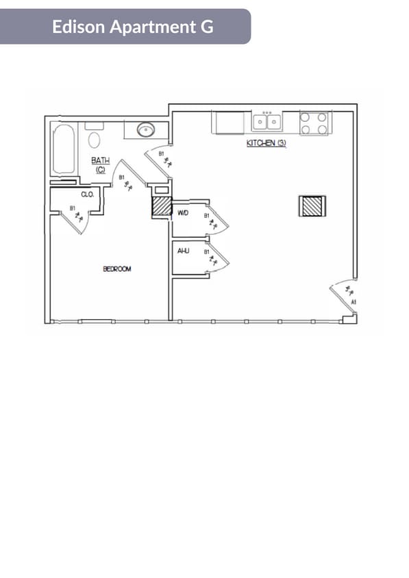 Floor Plan - Edison Apartment G