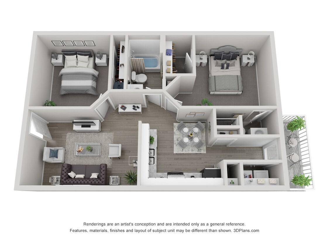 Floor Plan - 2X2 Standard - Call For Availability