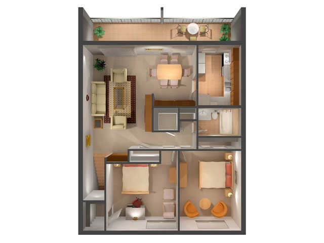 Two Bedroom Floor Plan - Two Bedroom Apartment