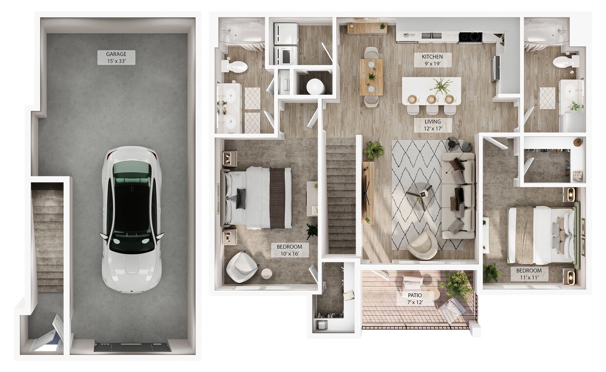 Floor Plan - 2 BR Grand Overlook Garage