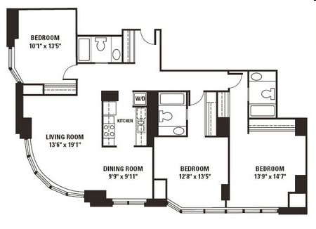 3BR/3BA - 3E City View
