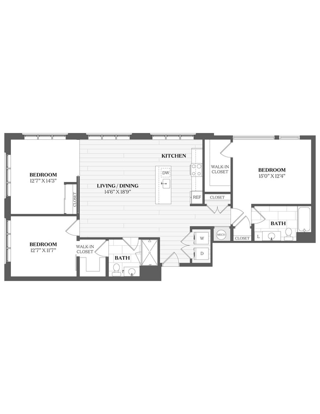 Floor Plan - 3 Bed/2 Bath-C1