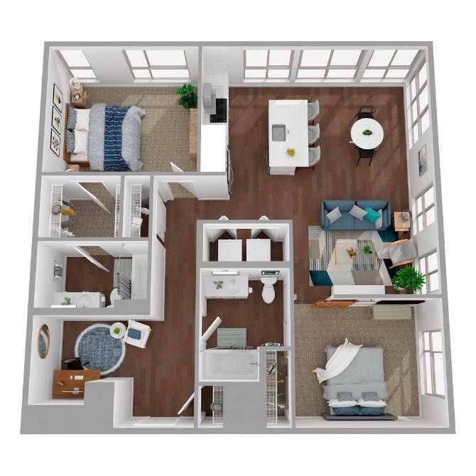 Floor Plan - 2 Bed/2 Bath Den-b2.2