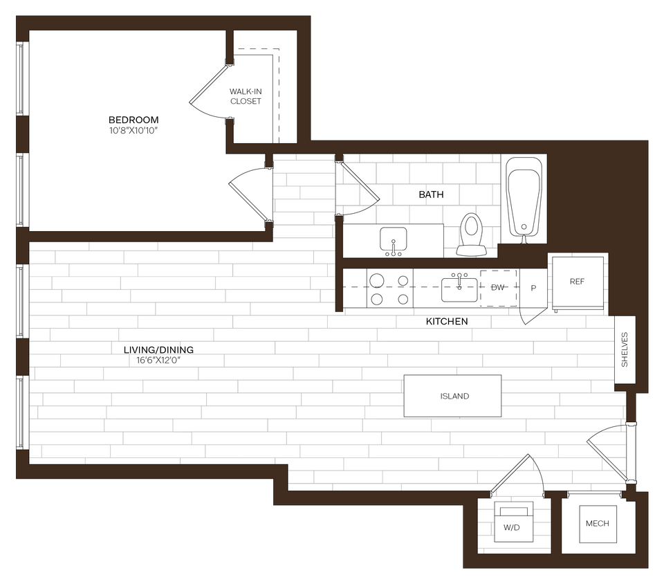 Floor Plan - 1 Bed/1 Bath-A8