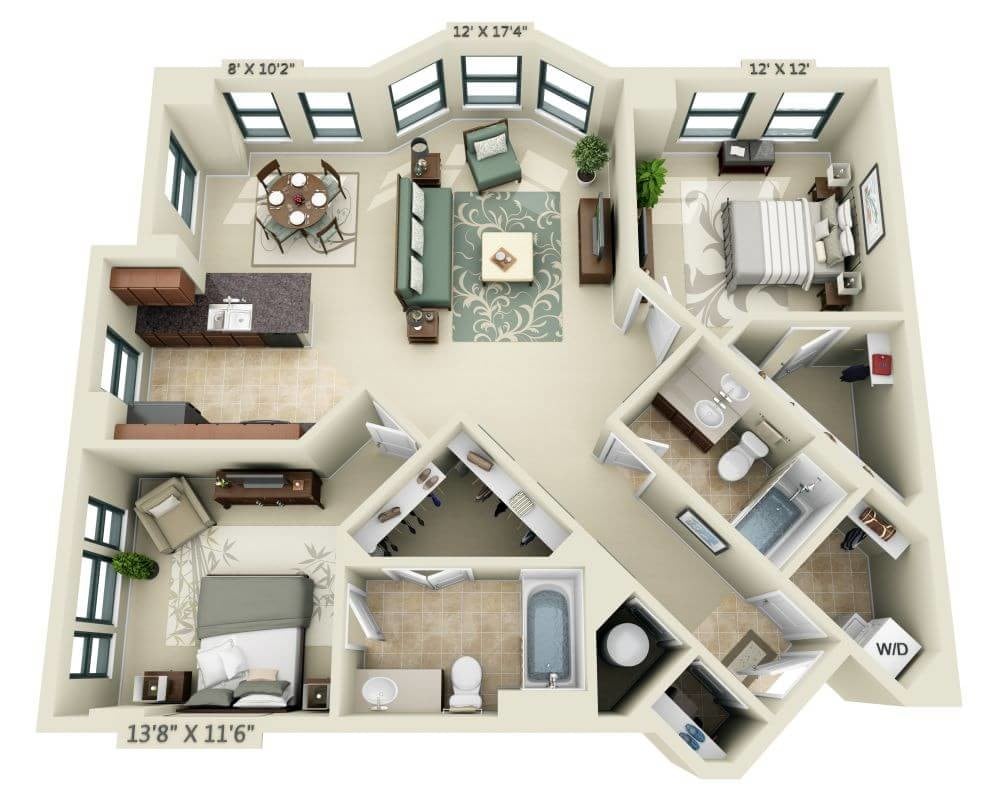 Floor Plan - Two Bedroom B2F