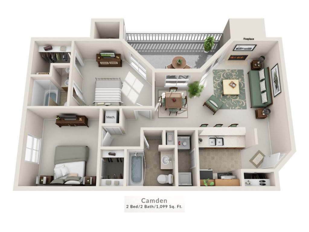 Floor Plan - Camden 2X2 3rd Floor