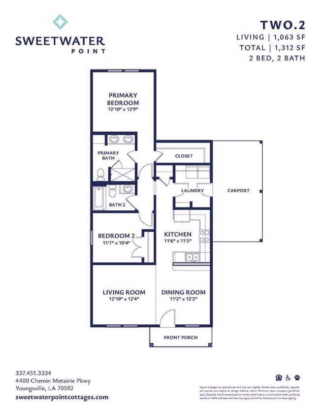 2 Bedroom with Carport - 2br/2ba