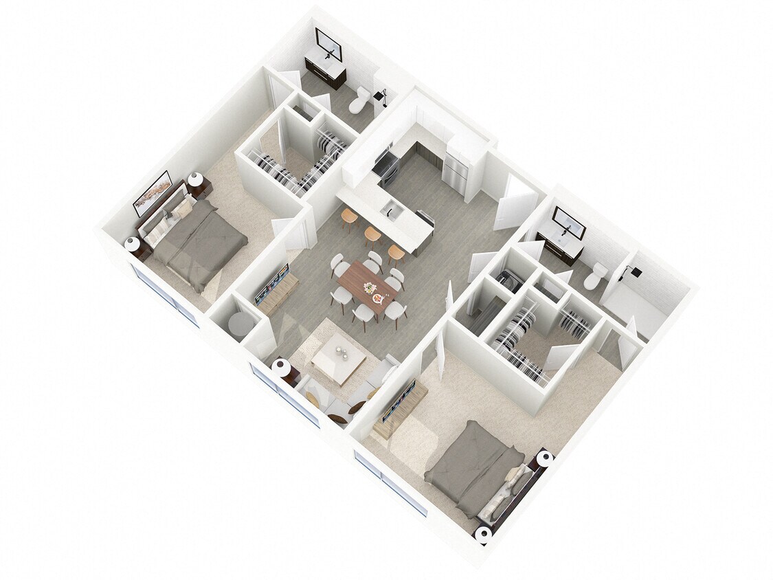 Floor Plan - 2 Bedroom 2 Bath Medium