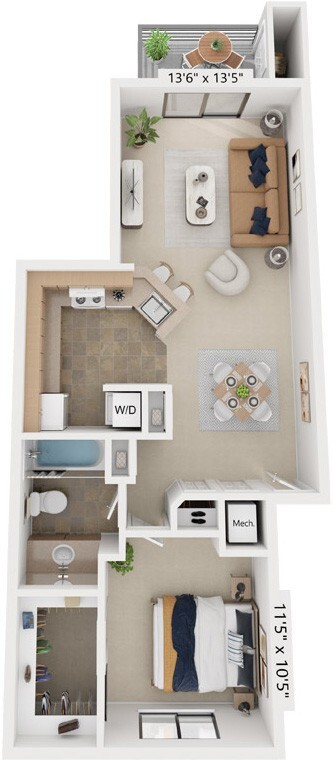 Floor Plan - One Bedroom