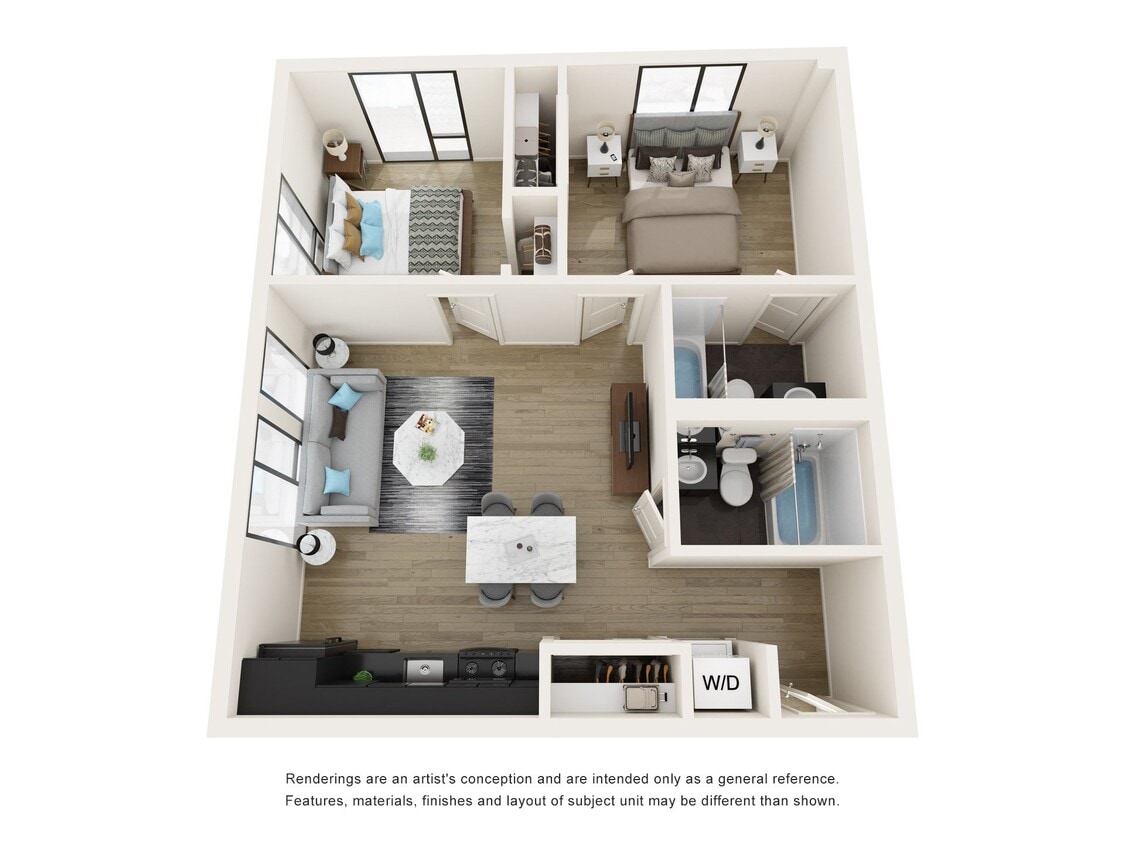Floor Plan - 2 Bedrooms, 2 Bathrooms