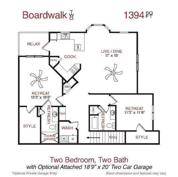 Floor Plan - Boardwalk Two Garage