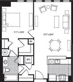 1JY floor plan The Clarendon - 1JY