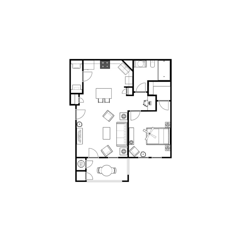 Floor Plan - One Bedroom A