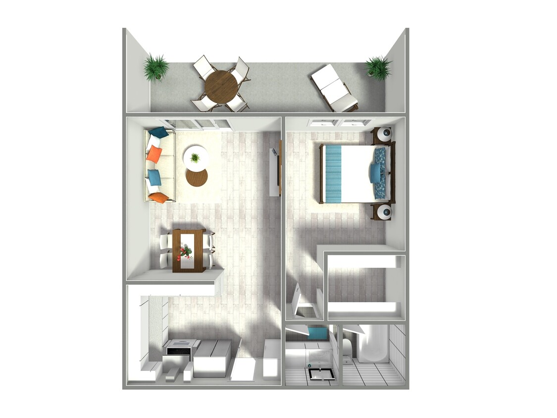 Floor Plan - 1Bed 1 Bath #1