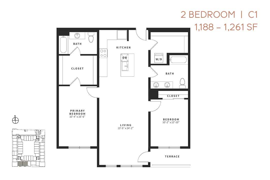 Floor Plan - Two Bedroom C1