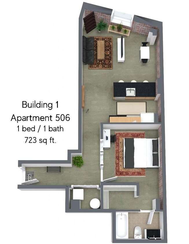Floor Plan - One Bedroom