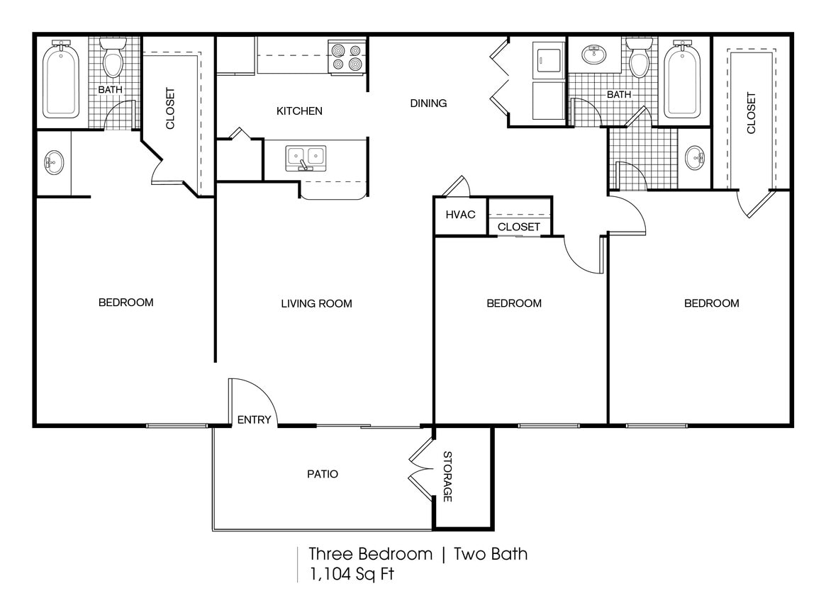 FP_Timber Ridge_C1_770 SF.jpeg - 3 bedroom 2 bath