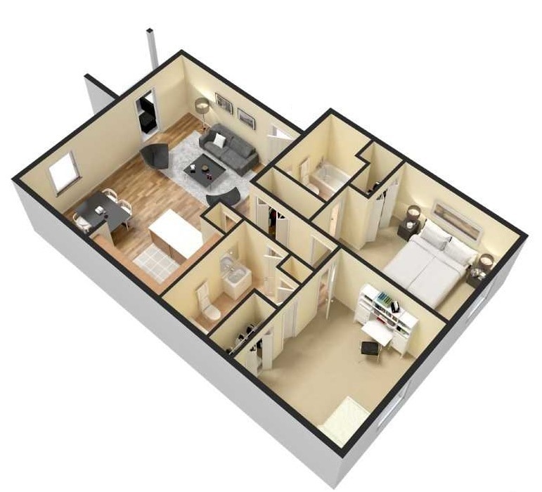 Floor Plan - 2BR/2BA