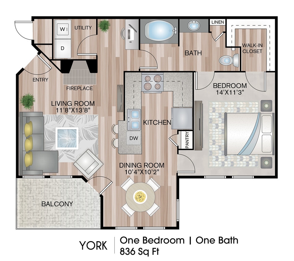 836 Square Feet - York