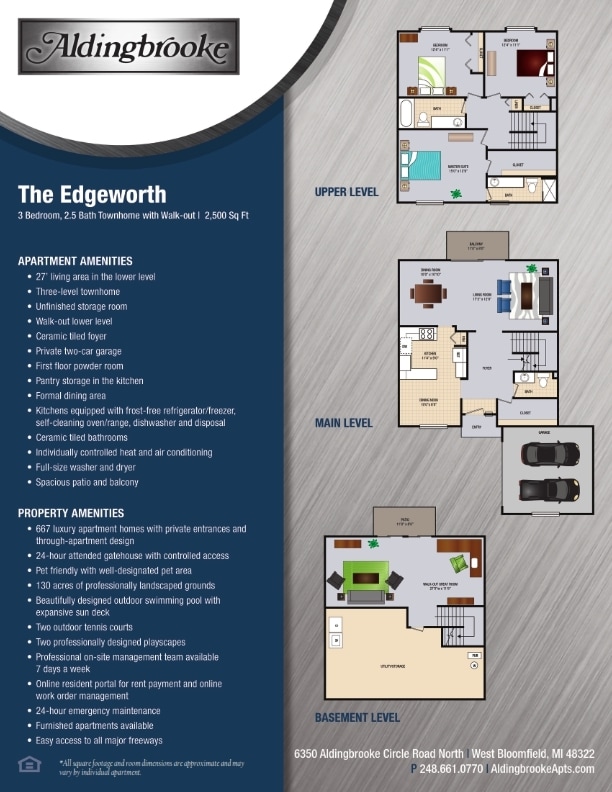 Floor Plan - Edgeworth - includes a 2 car attached garage