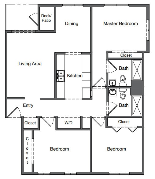 Floor Plan - 2 Bedrooms, 2 Bathrooms
