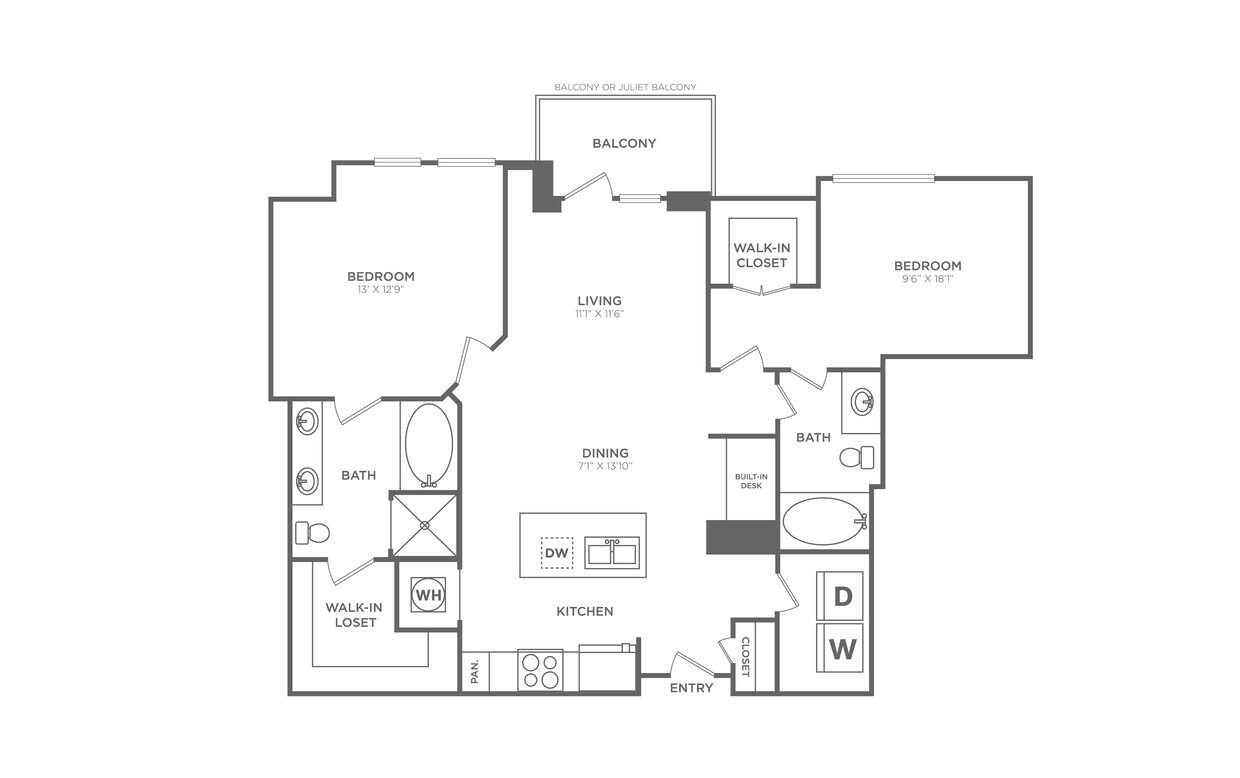 Floor Plan - 2 Bed/2 Bath - B8
