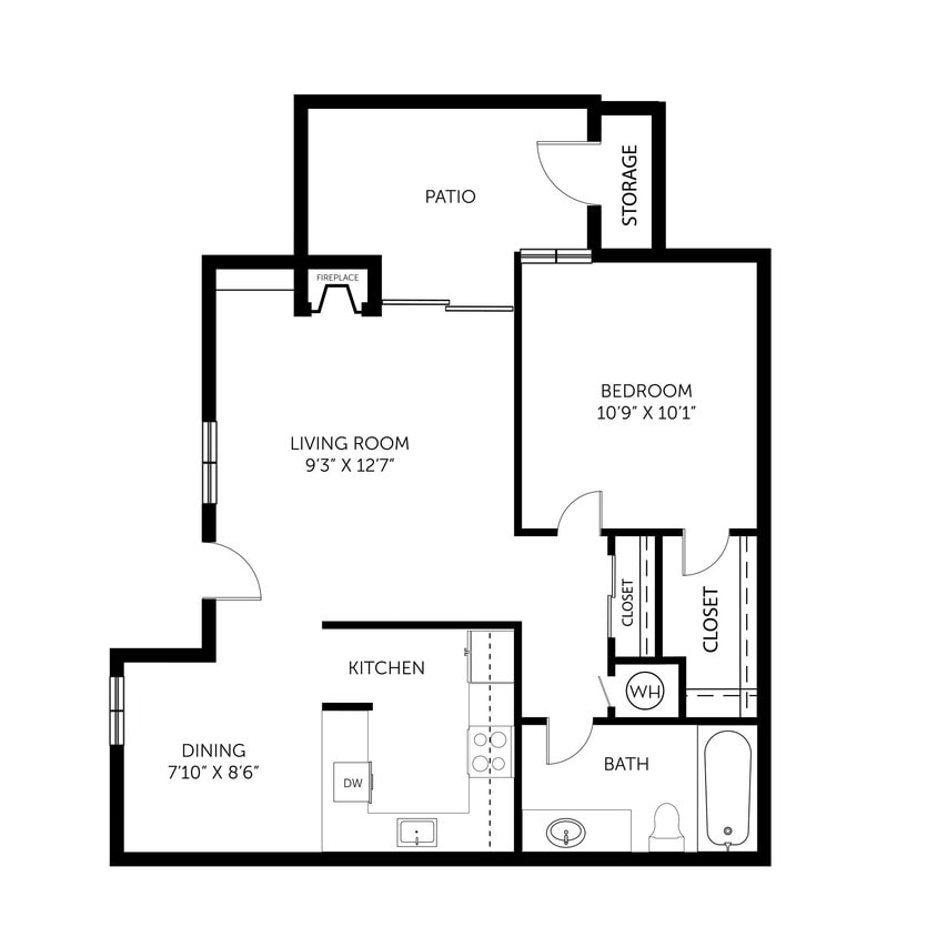 Floor Plan - 1 Bedroom