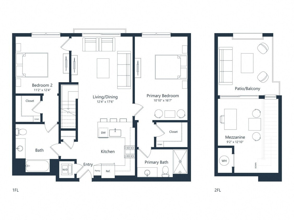 Floor Plan - C2M4 Loft | 2 Bed | 2 Bath | Loft