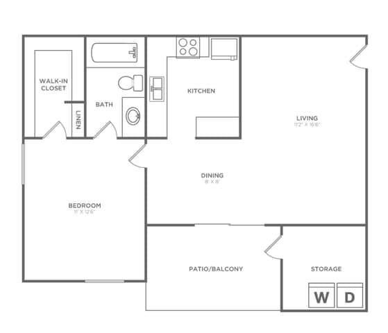 One Bedroom One Bath (652 SF) - One Bedroom One Bath (652 SF)