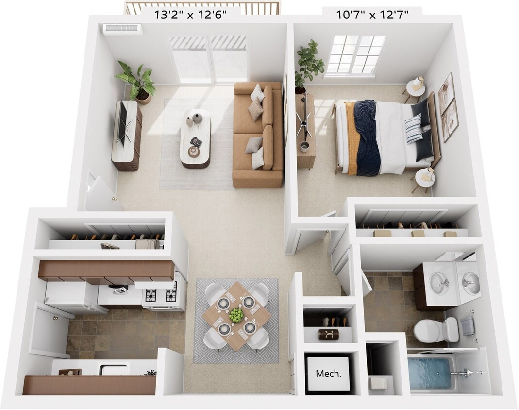 Floor Plan - One Bedroom - Expanded