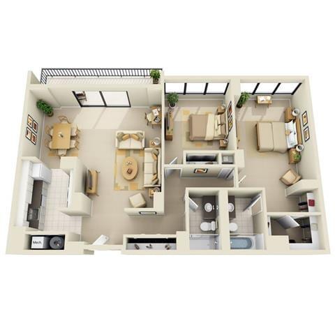 Floor Plan - Tower 2BR B