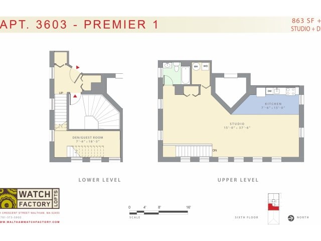 Floor Plan - Premier 1 Studio + Den