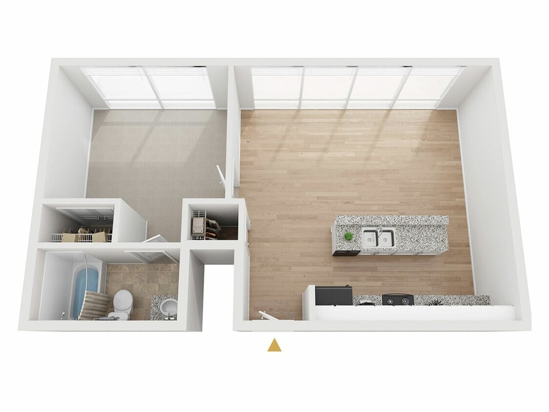 Hawthorne 1x1 Floor Plan - Hawthorne