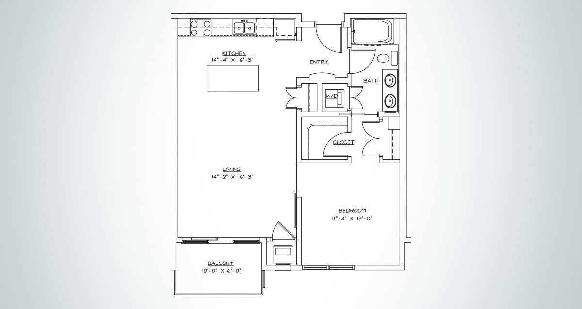Floor Plan - Blue B7 1X1