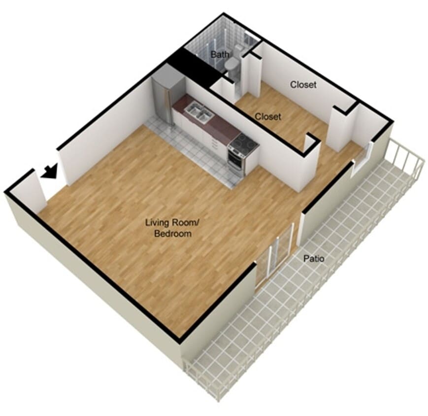 Floor Plan - Large Studio Furnished