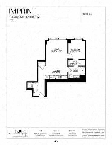 Floor Plan - One Bedroom C