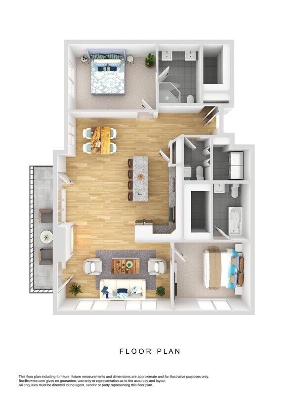 Floor Plan - 2 Bedrooms 2 Bathrooms with Den