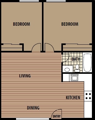 2BR/1BA - 2 Bed 1 Bath