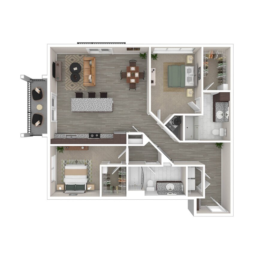 Floor Plan - Elkmont (2x2 1,221-1323 Sq. Ft)