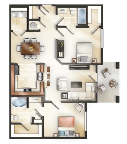 Floor Plan - The Oxford with Balcony