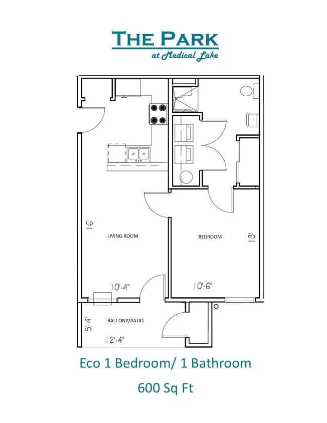 Floor Plan - Eco 1 Bed/1Bath