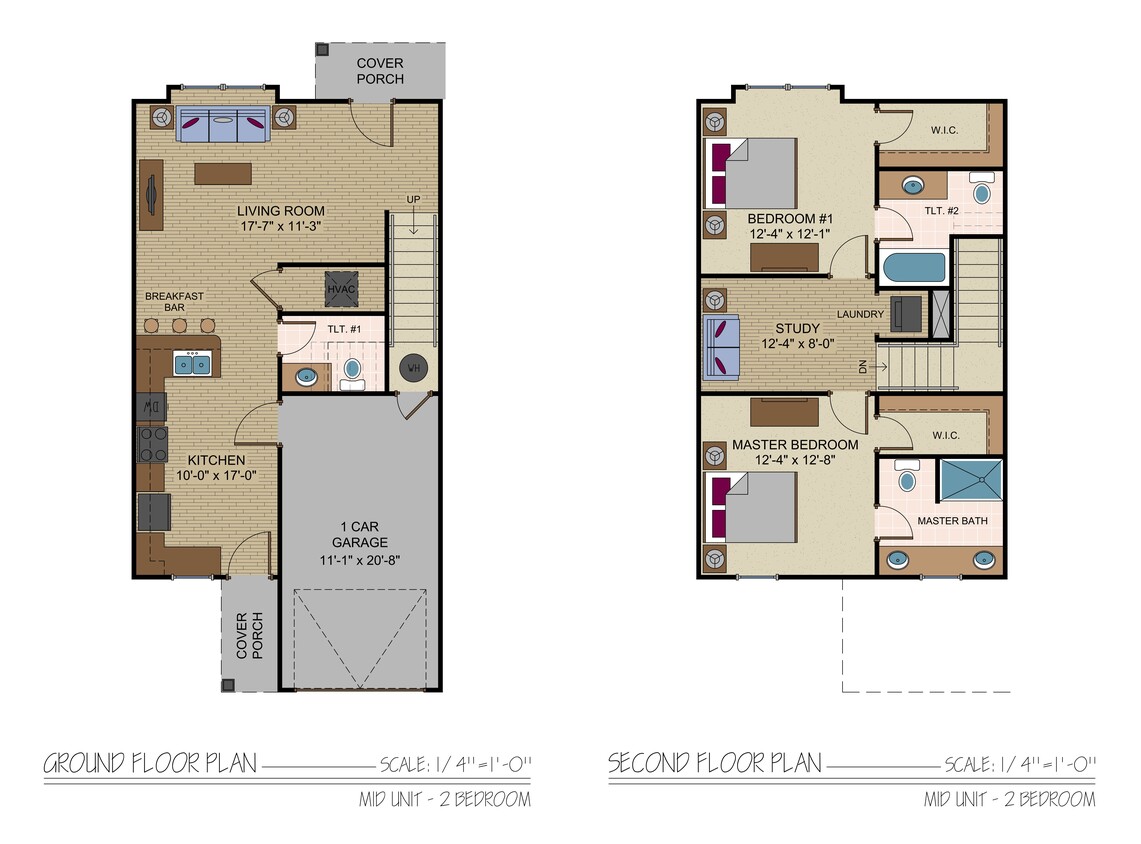 Floor Plan - 2X2.5 Townhome w/Balcony