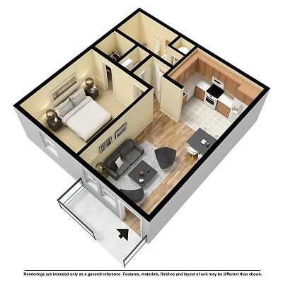 Floor Plan - 1 bedroom 1 bath  Garden 