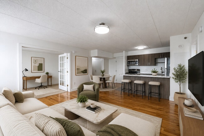 Ultra 2BR Apartment Living Room/Kitchen - Newington Tower