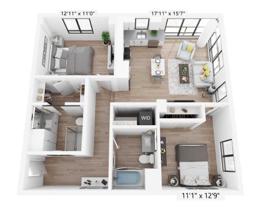 Floor Plan - 2 Bed x 2 Bath
