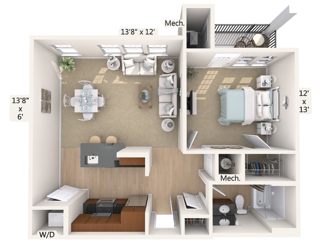 Floor Plan - A2-1-734-sq