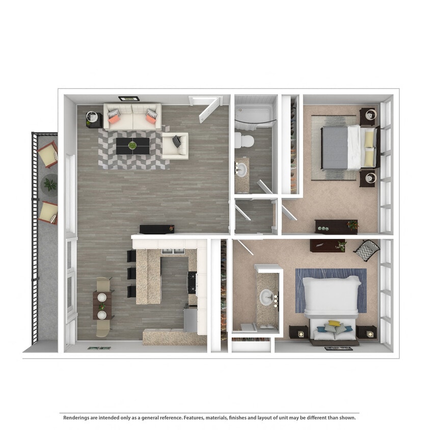 Floor Plan - TwoBedroomOneBath-PlanB